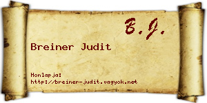 Breiner Judit névjegykártya